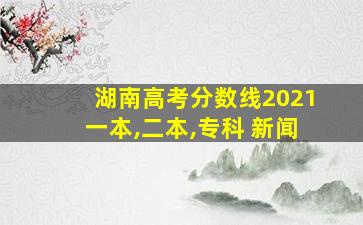 湖南高考分数线2021一本,二本,专科 新闻